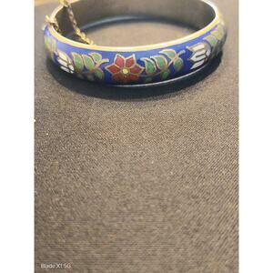 Vintage Thailand Cloisonne Hinged Bracelet